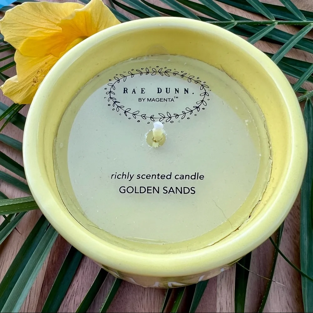 ❌SOLD❌ Rae Dunn NWT SUNSHINE Golden Sands Citronella Outdoor Candle Yellow11.4oz - Picture 3 of 10